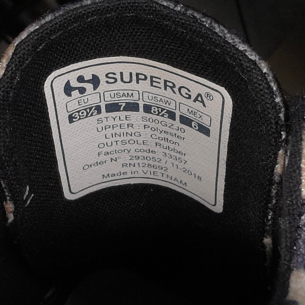 Superga 2790 Leopard Print‎ Velvet Platform Sneakers Women's Size 8.5 - Picture 7 of 8